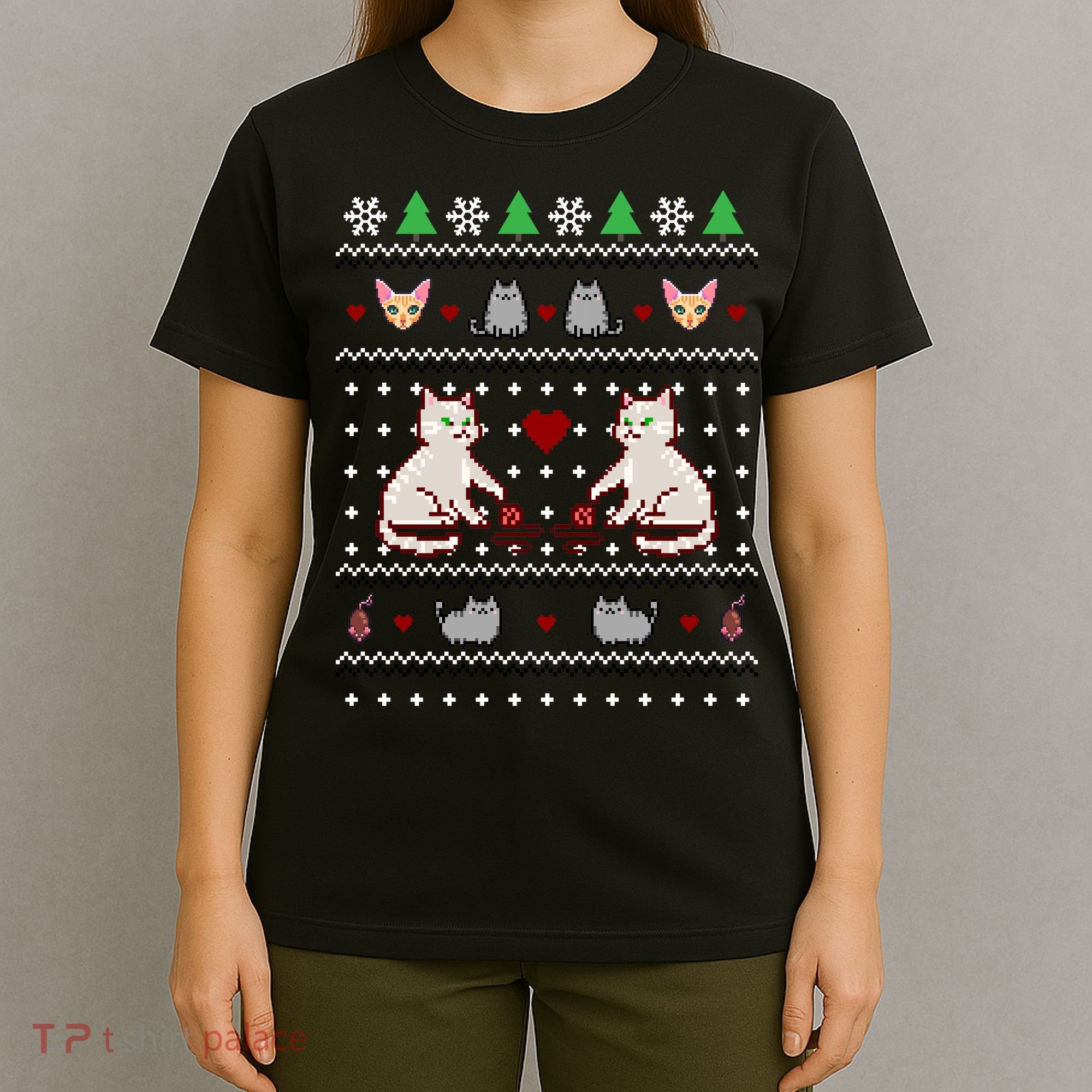 Cat Lover Ugly Christmas T-Shirt
