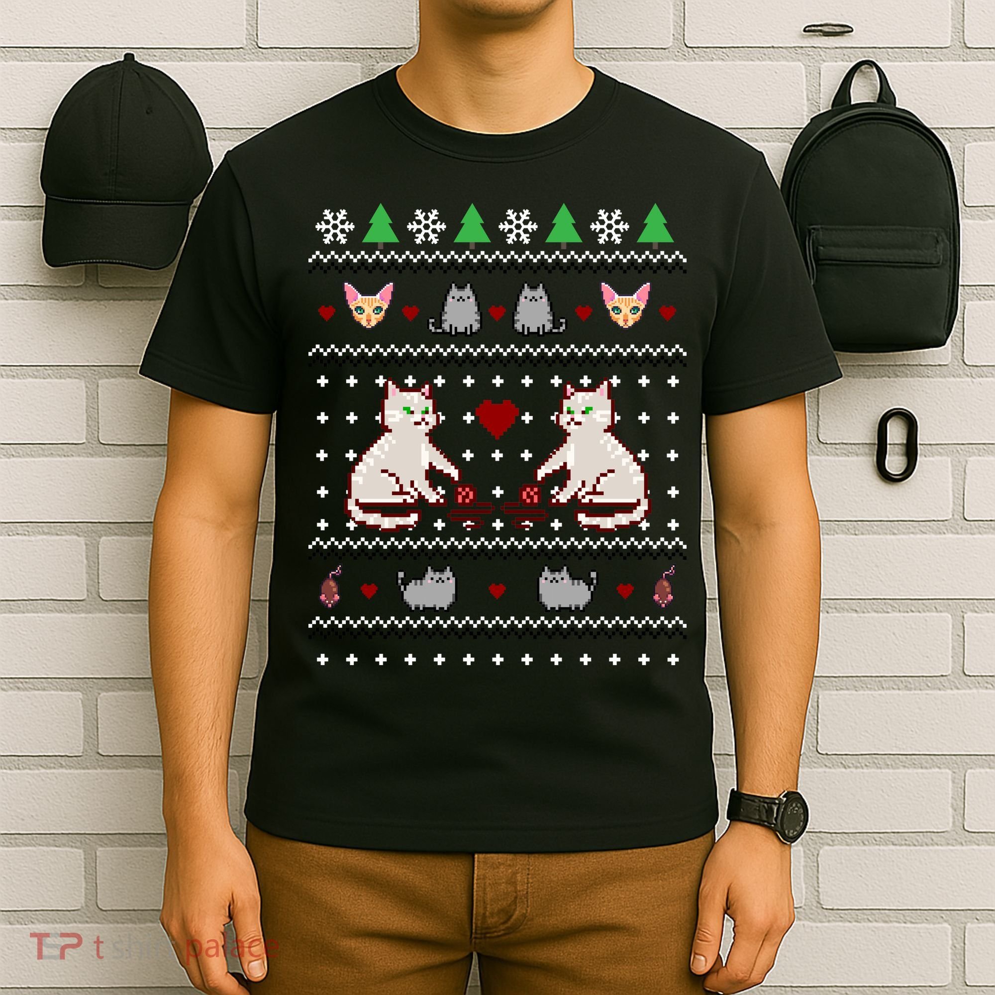 Cat Lover Ugly Christmas T-Shirt