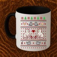 Cat Lover Ugly Christmas Coffee Mug thumb 2