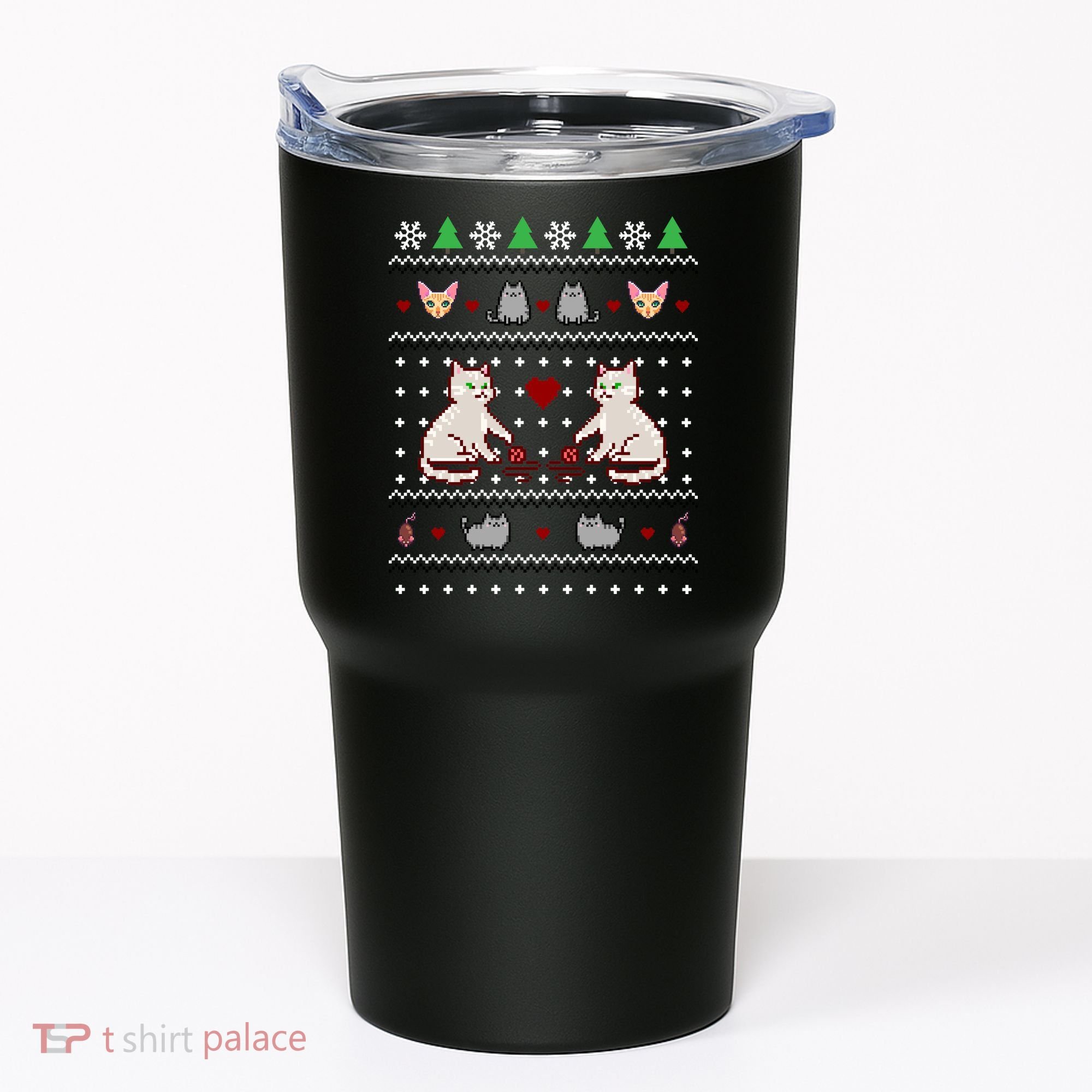 Cat Lover Ugly Christmas Tumbler