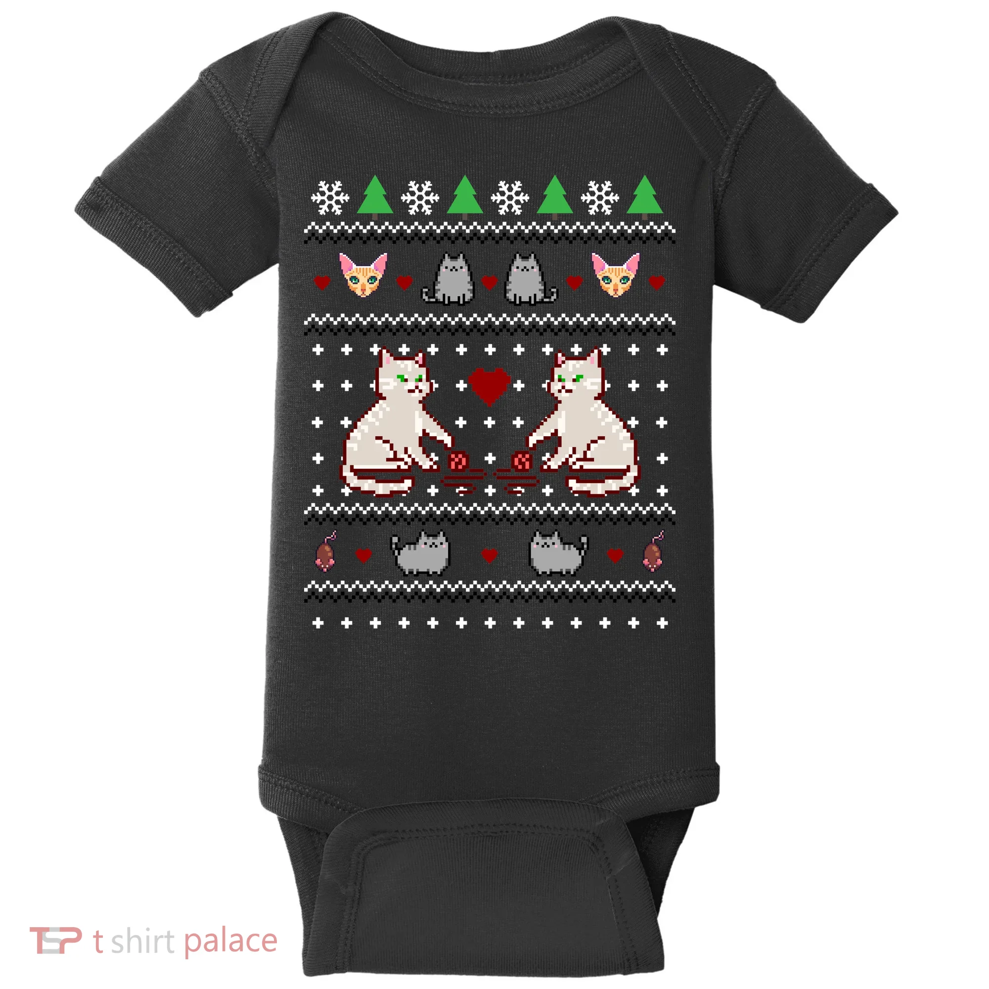 Cat Lover Ugly Christmas Baby Bodysuit