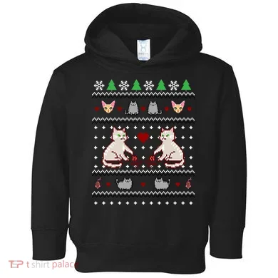 Cat Lover Ugly Christmas Toddler Hoodie