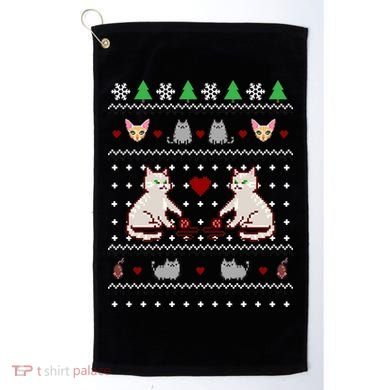 Cat Lover Ugly Christmas Golf Towel