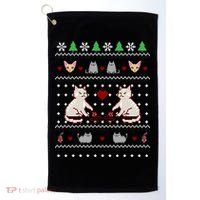Cat Lover Ugly Christmas Golf Towel thumb 0
