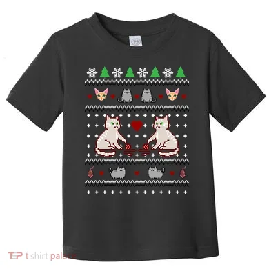 Cat Lover Ugly Christmas Toddler T-Shirt