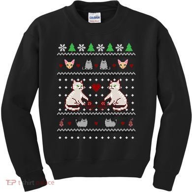 Cat Lover Ugly Christmas Kids Sweatshirt