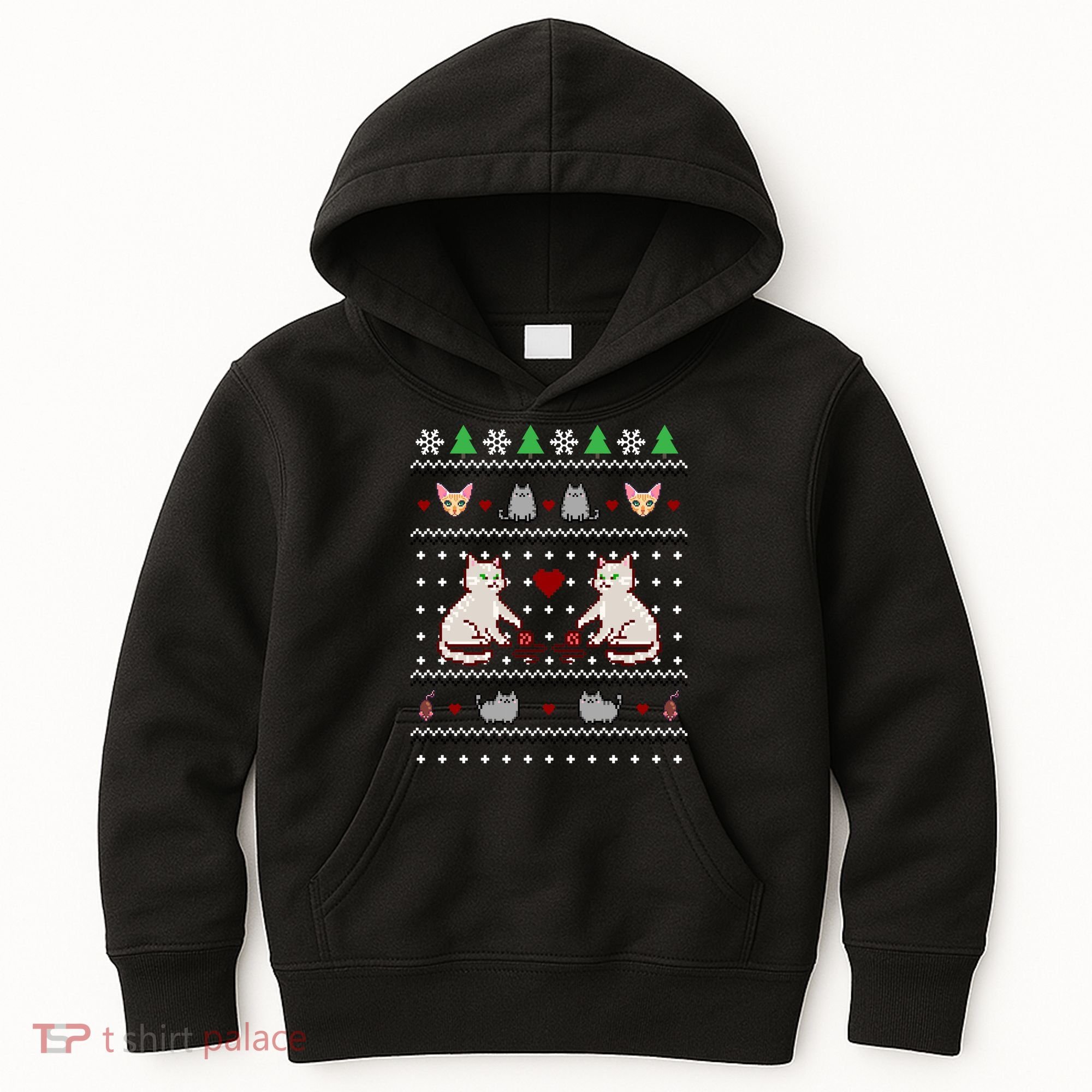 Cat Lover Ugly Christmas Kids Hoodie