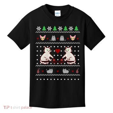 Cat Lover Ugly Christmas Kids T-Shirt