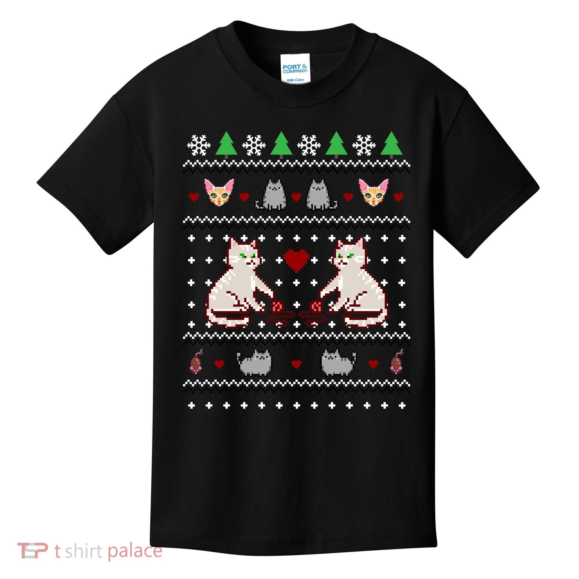 Cat Lover Ugly Christmas Kids T-Shirt