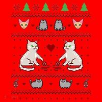 Cat Lover Ugly Christmas Santa Hat thumb 1
