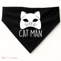Cat Man Superhero Mask Cat Lover Fan USA-Made Doggie Bandana thumb 0