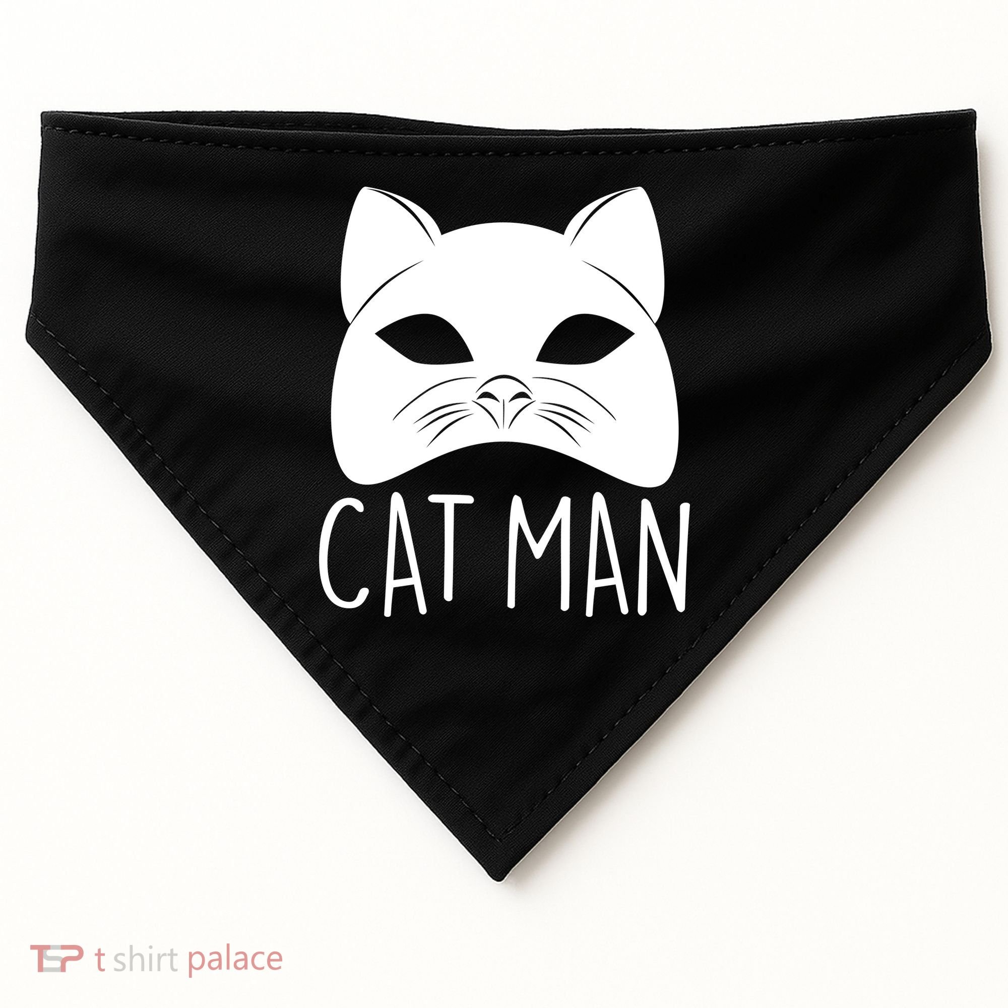 Cat Man Superhero Mask Cat Lover Fan USA-Made Doggie Bandana