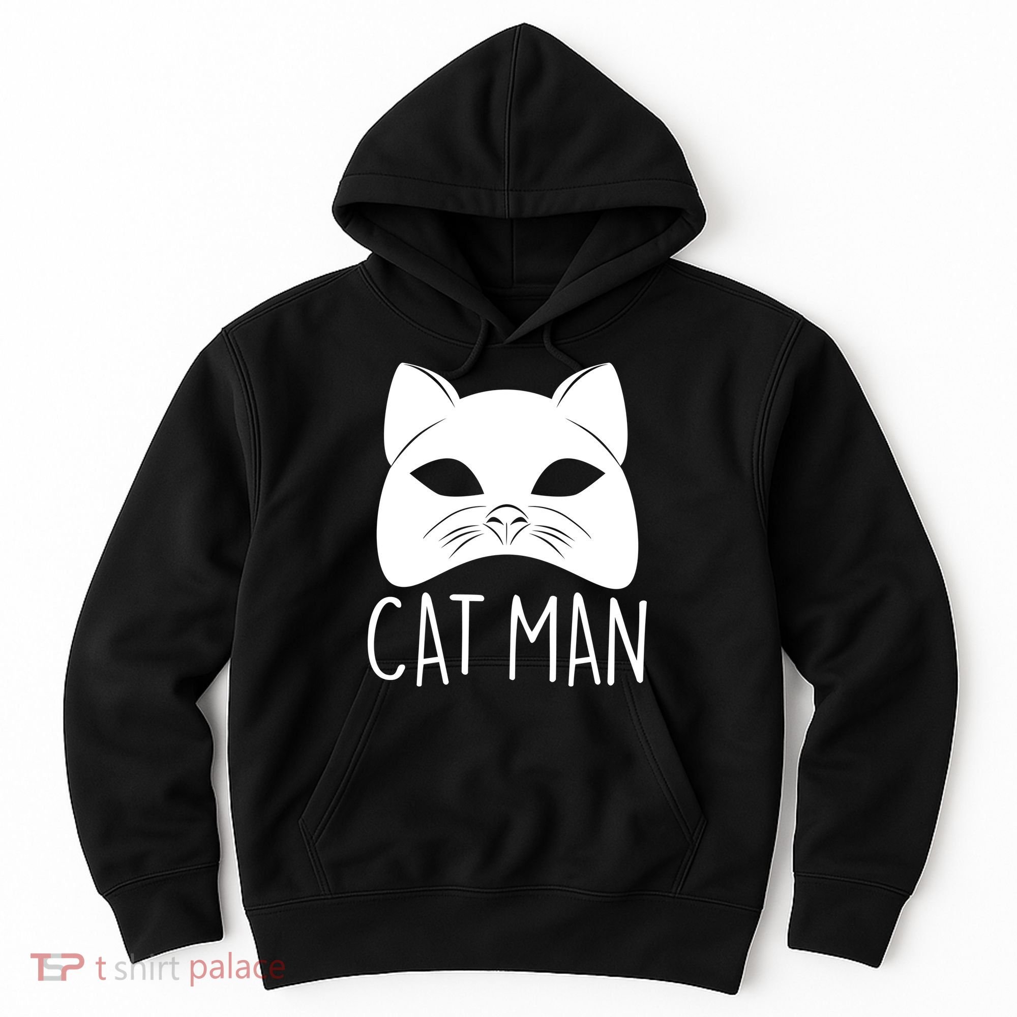 Cat Man Superhero Mask Cat Lover Fan Hoodie