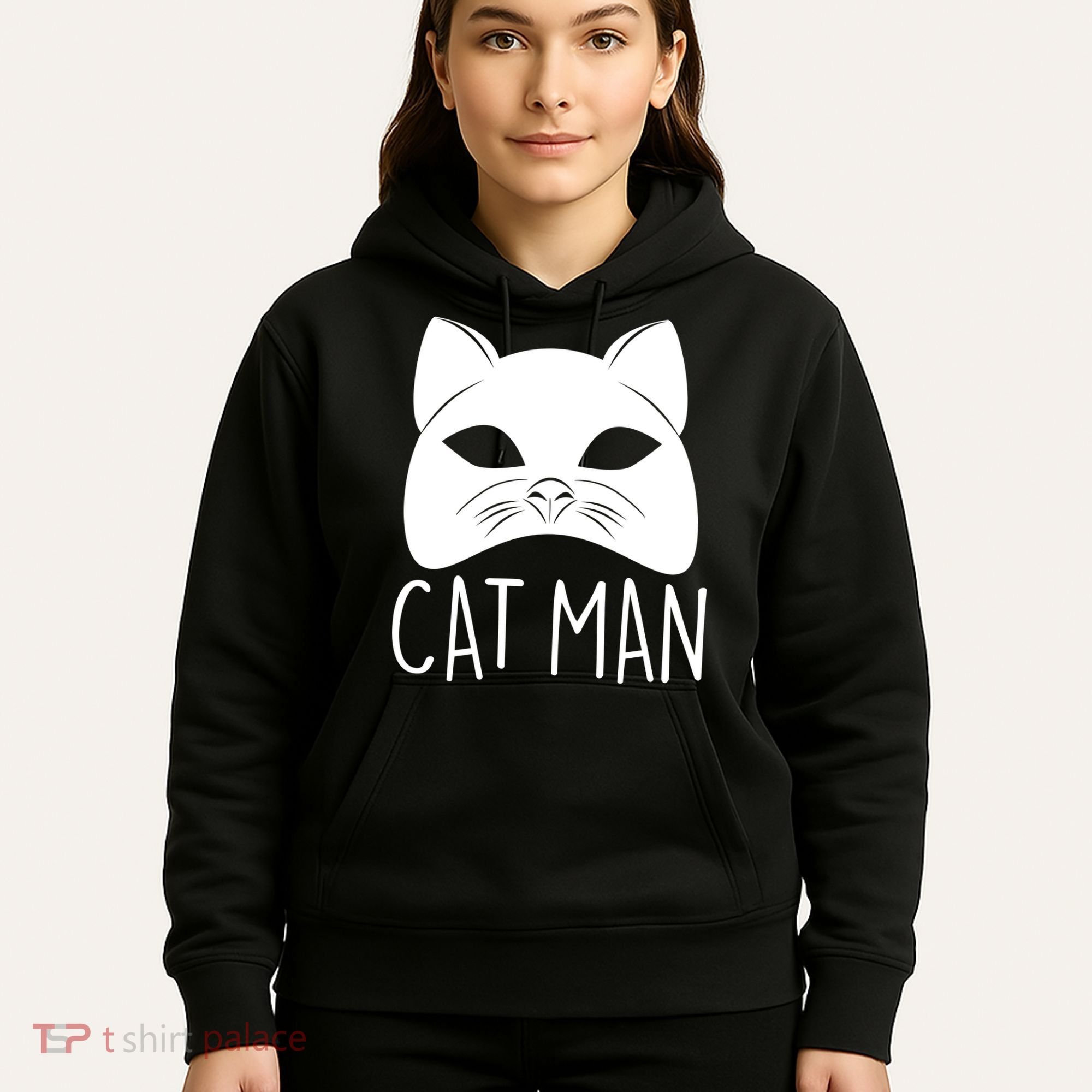 Cat Man Superhero Mask Cat Lover Fan Hoodie