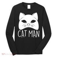 Cat Man Superhero Mask Cat Lover Fan Long Sleeve Shirt thumb 0