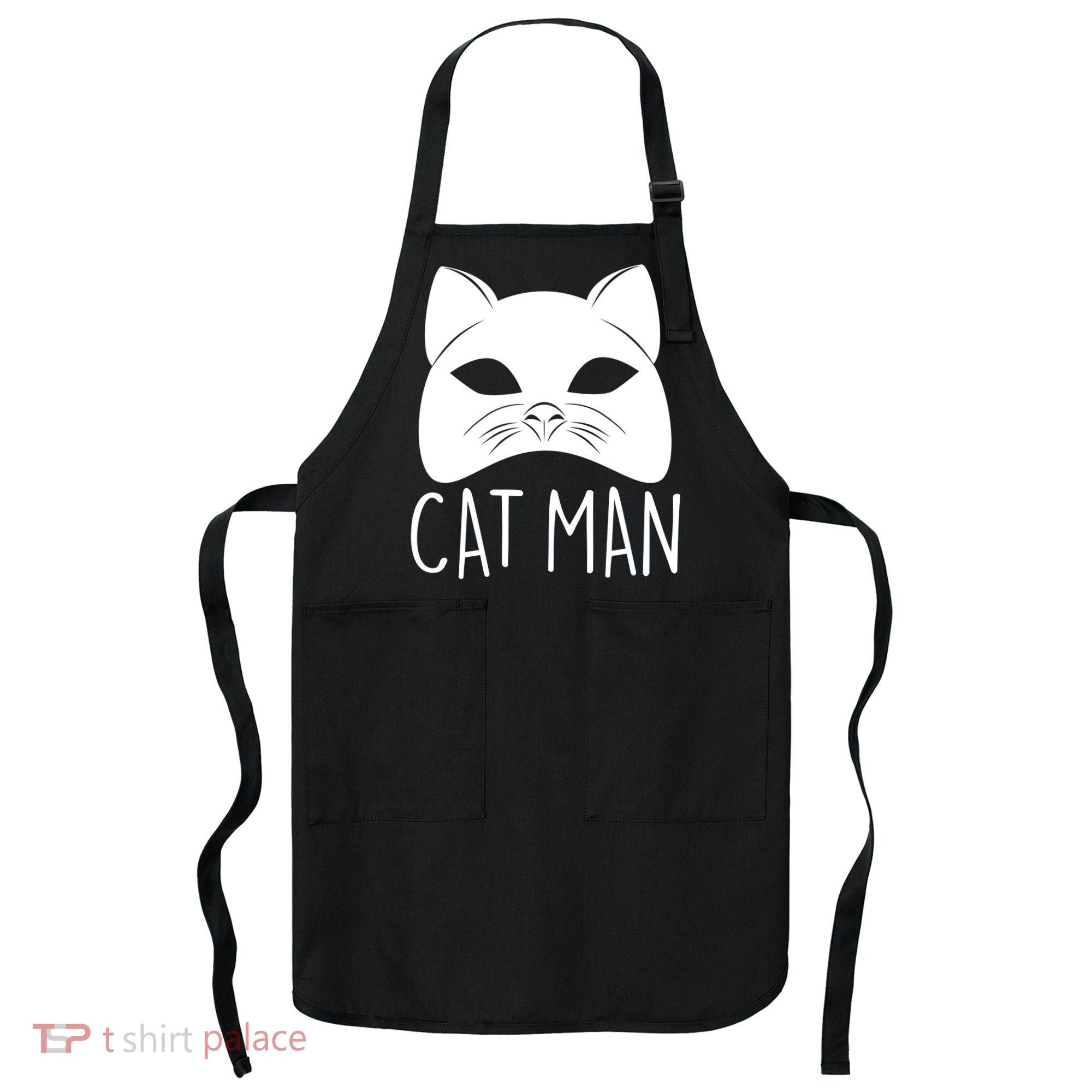 Cat Man Superhero Mask Cat Lover Fan Apron