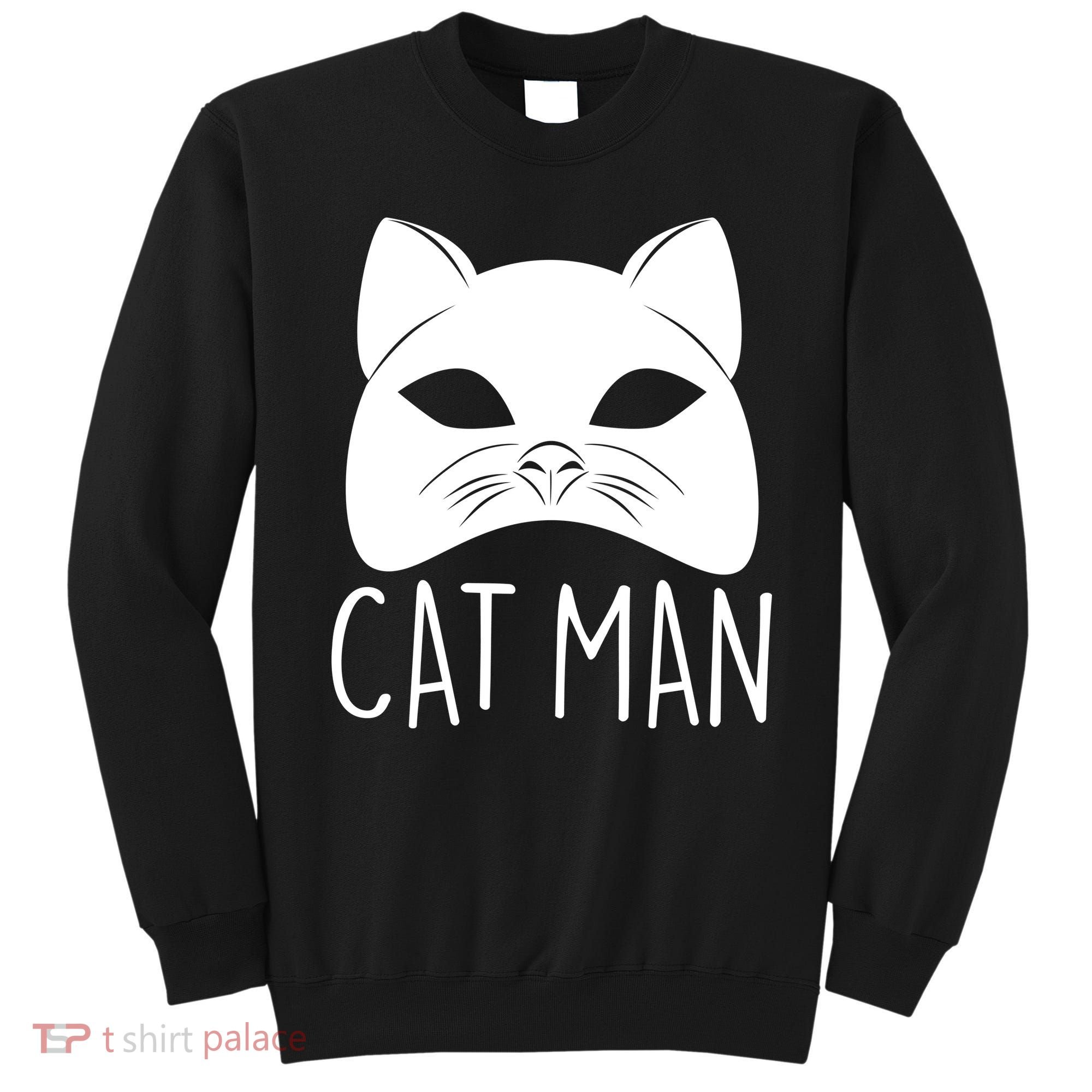 Cat Man Superhero Mask Cat Lover Fan Sweatshirt