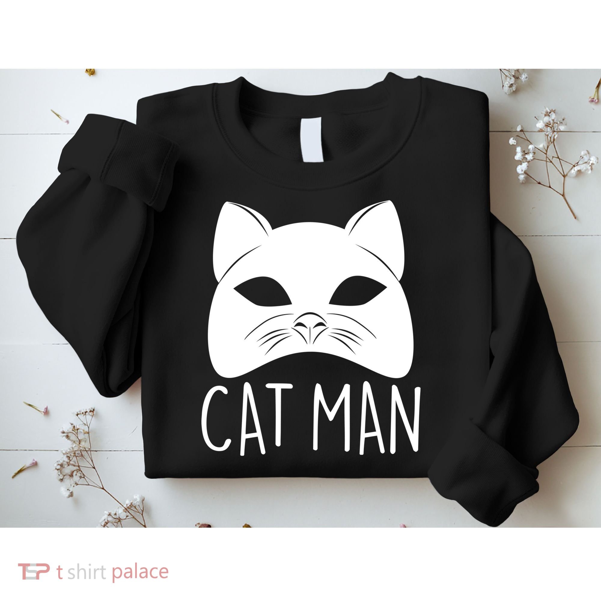 Cat Man Superhero Mask Cat Lover Fan Sweatshirt