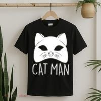 Cat Man Superhero Mask Cat Lover Fan T-Shirt thumb 2