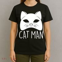 Cat Man Superhero Mask Cat Lover Fan T-Shirt thumb 4