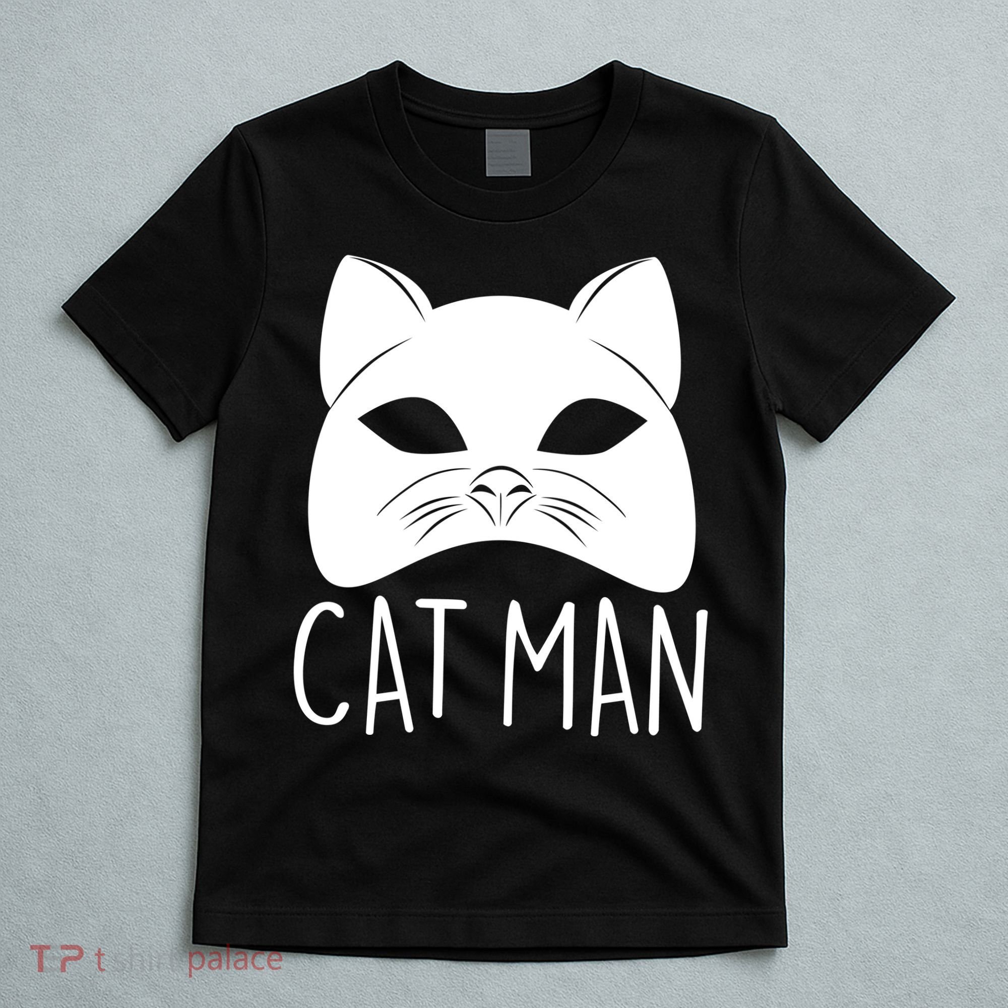 Cat Man Superhero Mask Cat Lover Fan T-Shirt