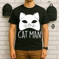 Cat Man Superhero Mask Cat Lover Fan T-Shirt thumb 6