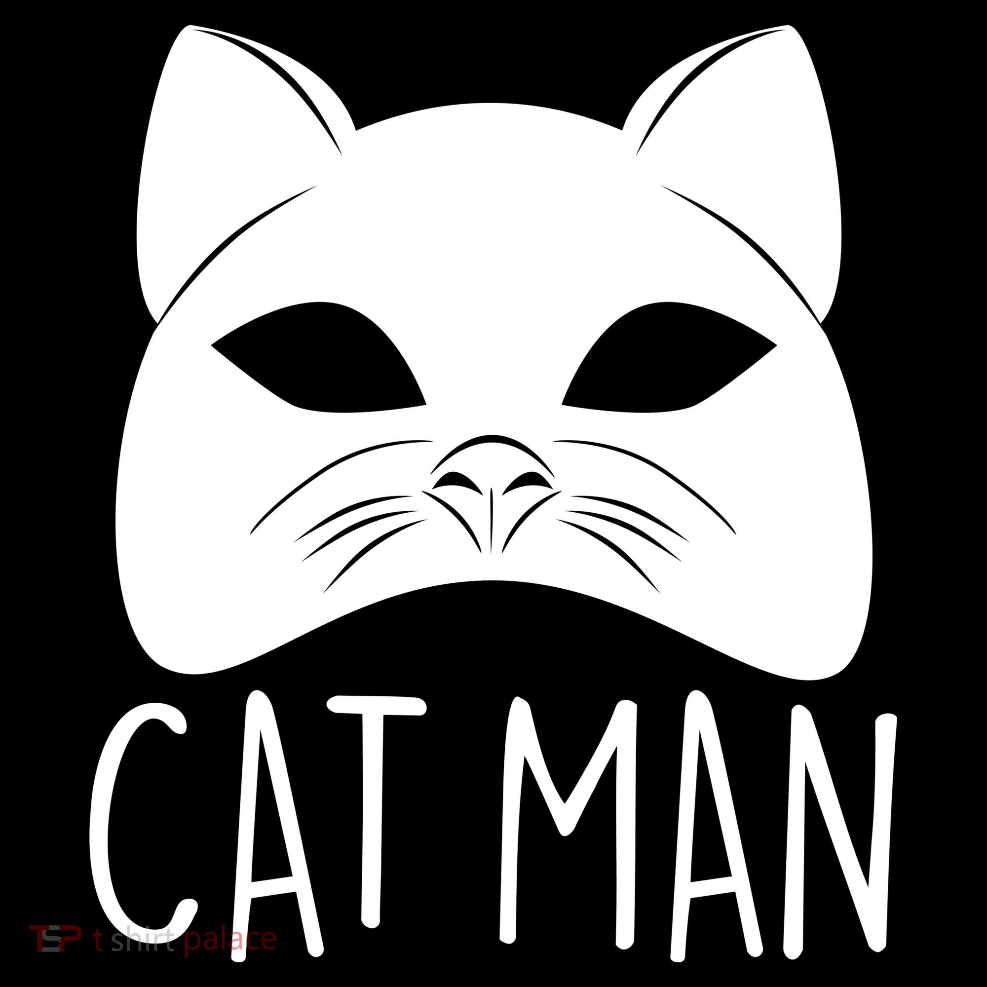 Cat Man Superhero Mask Cat Lover Fan T-Shirt