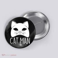 Cat Man Superhero Mask Cat Lover Fan Button thumb 0