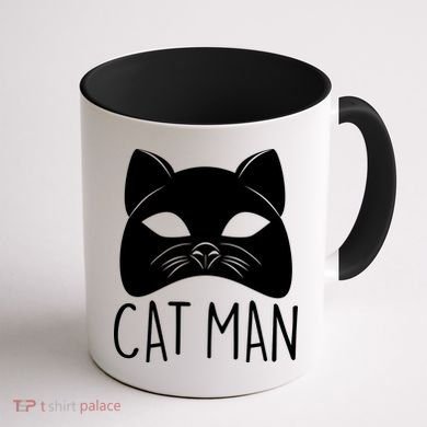 Cat Man Superhero Mask Cat Lover Fan Coffee Mug back