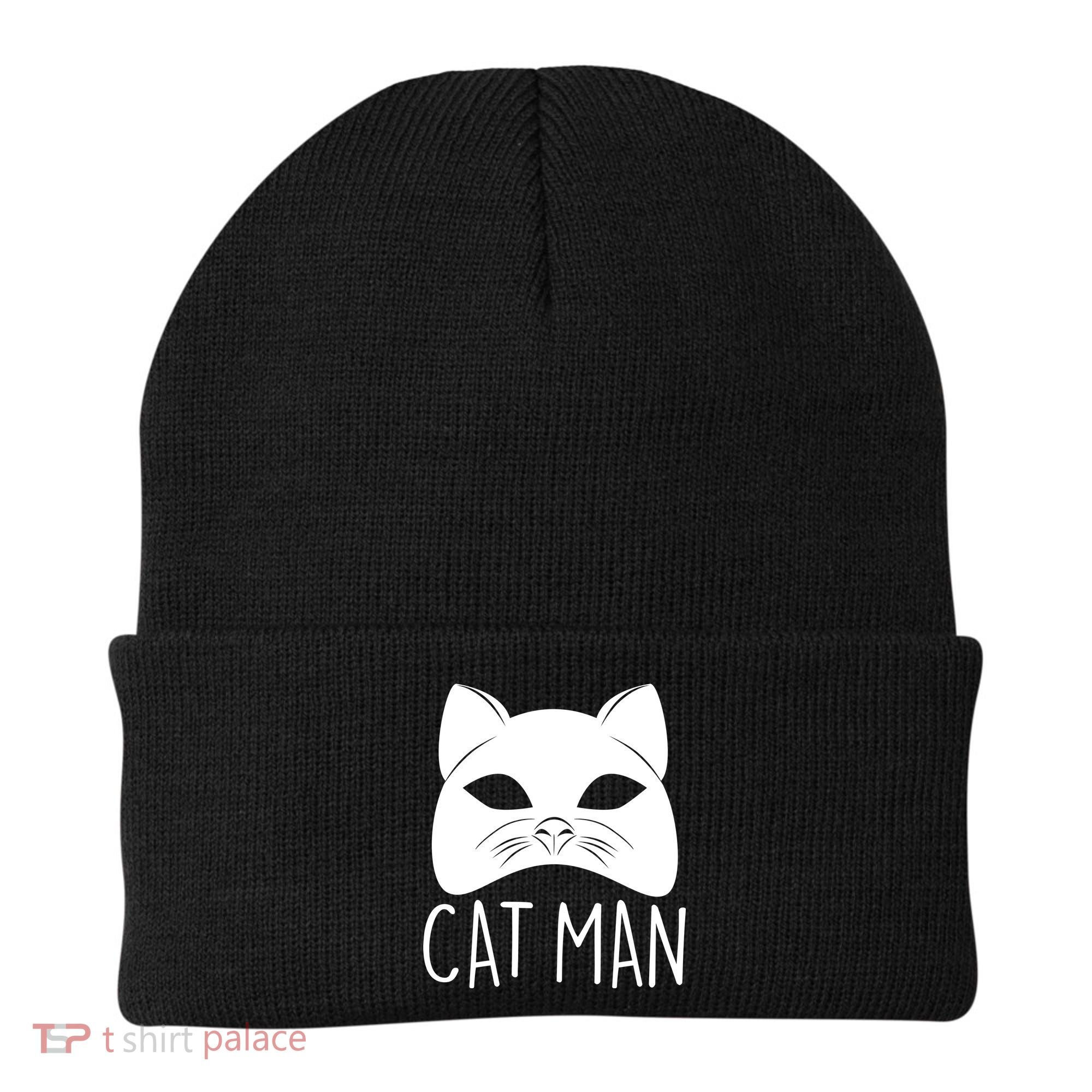 Cat Man Superhero Mask Cat Lover Fan Beanie