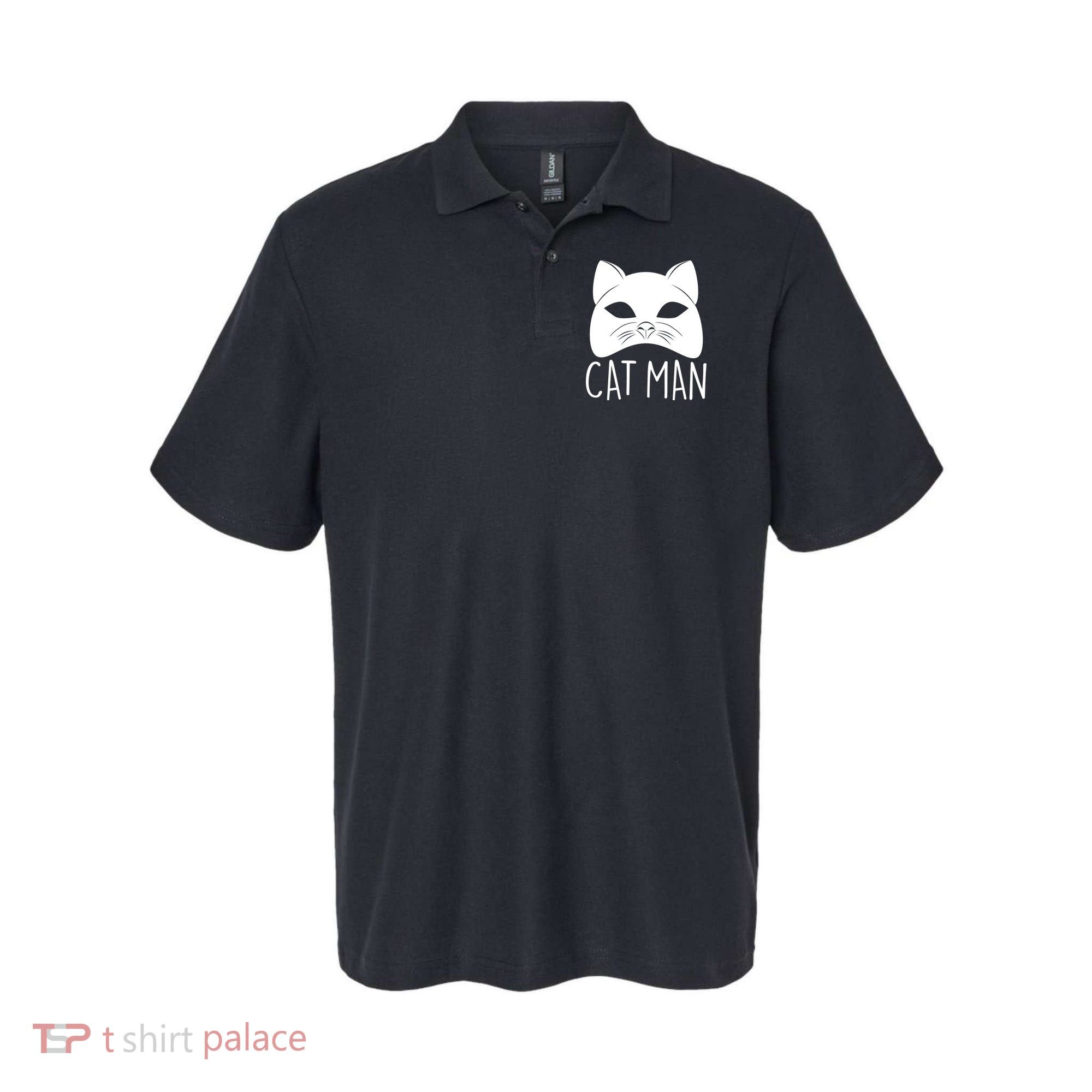 Cat Man Superhero Mask Cat Lover Fan Polo