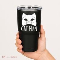 Cat Man Superhero Mask Cat Lover Fan Tumbler thumb 2