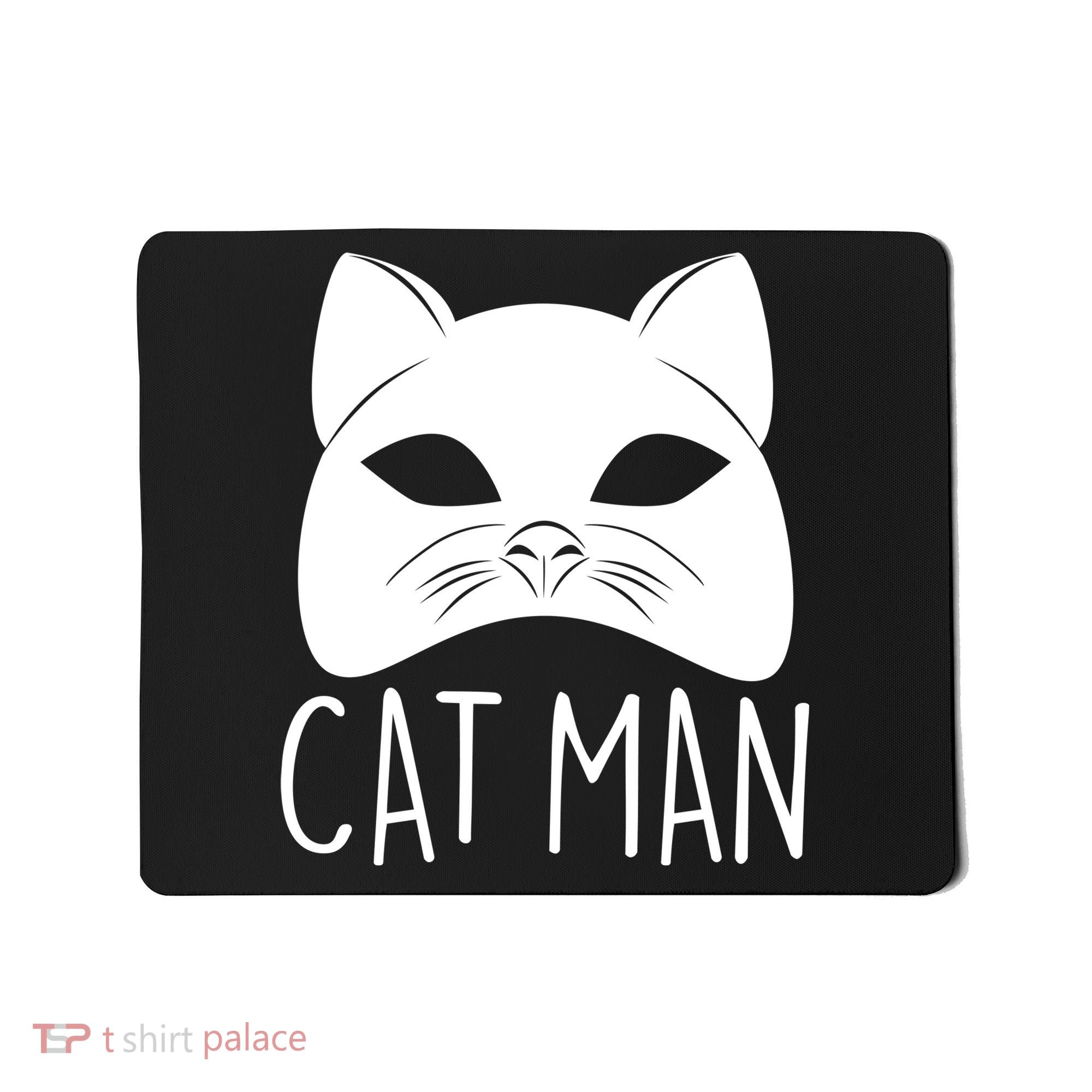 Cat Man Superhero Mask Cat Lover Fan Mousepad