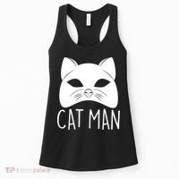 Cat Man Superhero Mask Cat Lover Fan Women's Tank Top thumb 0
