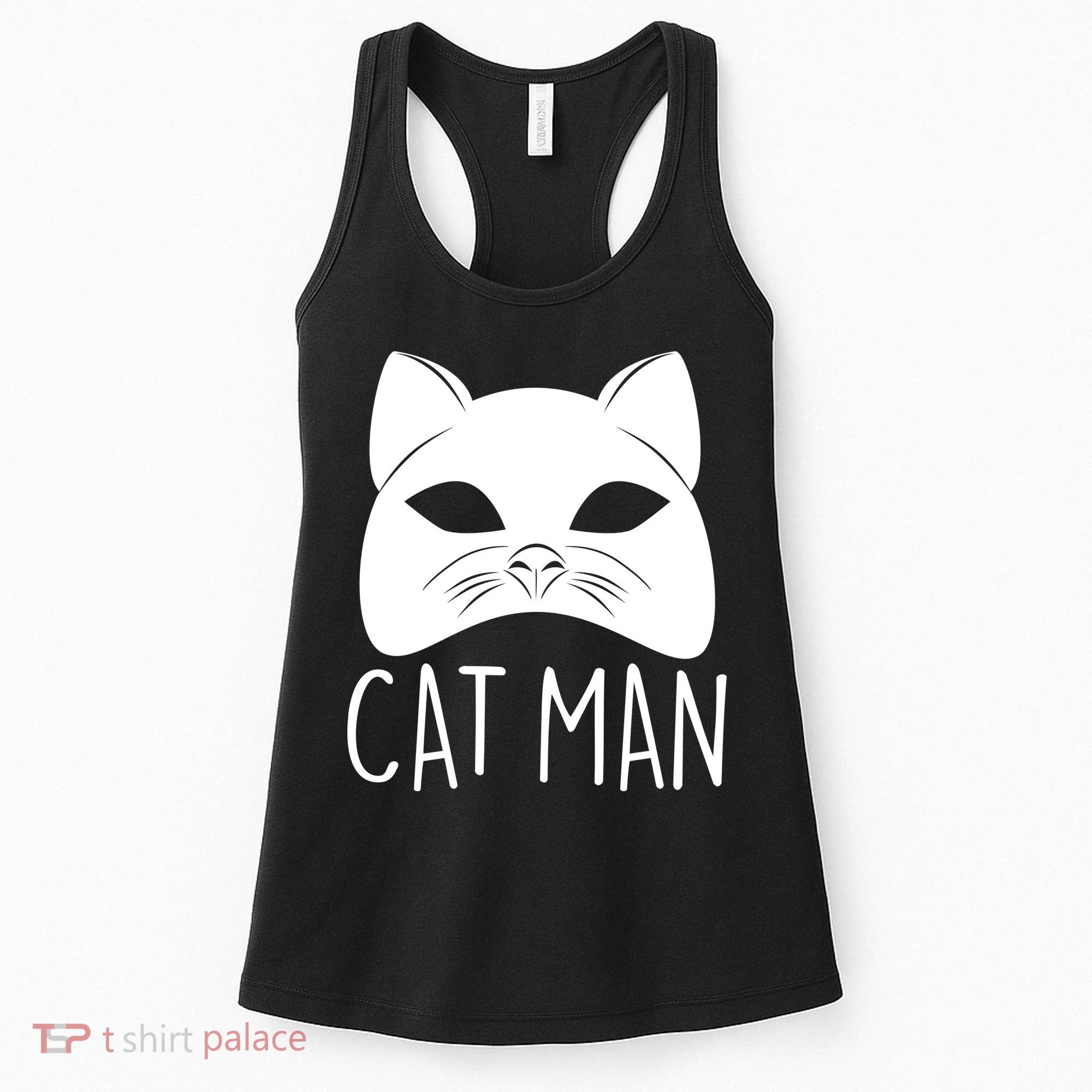 Cat Man Superhero Mask Cat Lover Fan Women's Tank Top