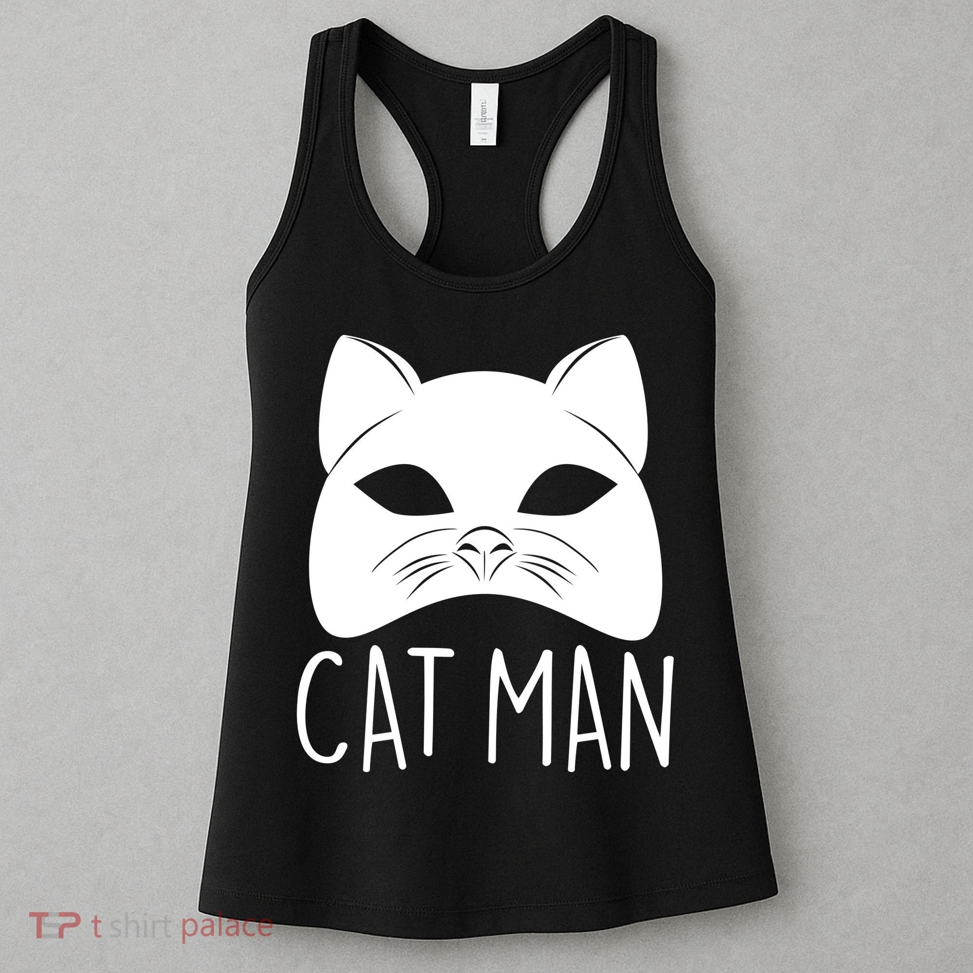 Cat Man Superhero Mask Cat Lover Fan Women's Tank Top
