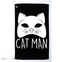 Cat Man Superhero Mask Cat Lover Fan Golf Towel thumb 0