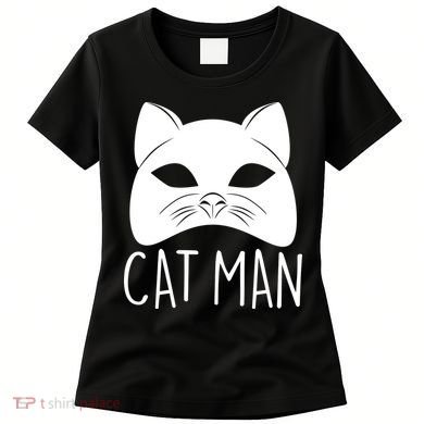Cat Man Superhero Mask Cat Lover Fan Women's T-Shirt