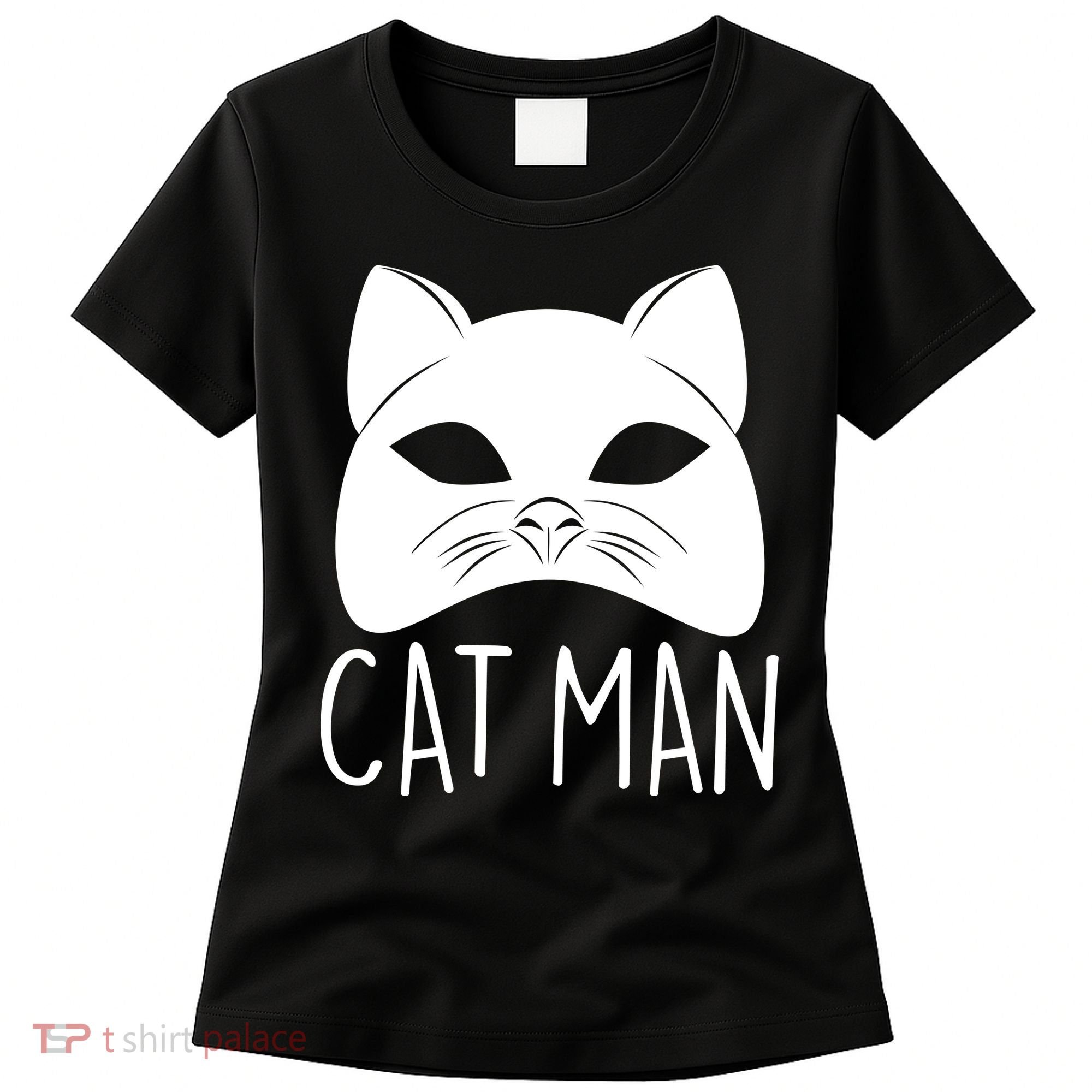 Cat Man Superhero Mask Cat Lover Fan Women's T-Shirt