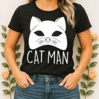 Cat Man Superhero Mask Cat Lover Fan Women's T-Shirt thumb 2