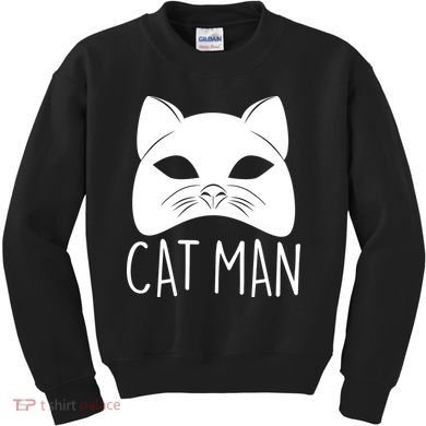 Cat Man Superhero Mask Cat Lover Fan Kids Sweatshirt