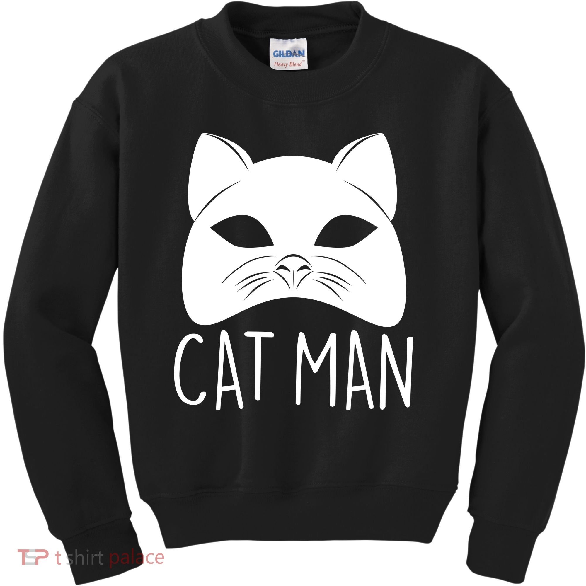 Cat Man Superhero Mask Cat Lover Fan Kids Sweatshirt