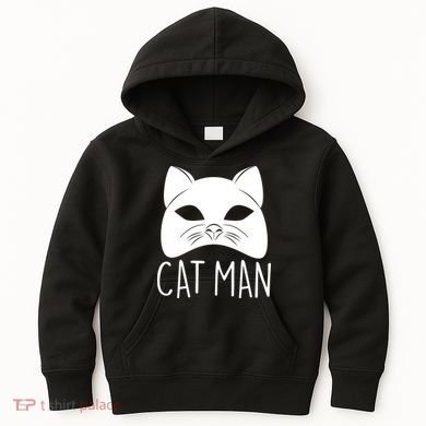 Cat Man Superhero Mask Cat Lover Fan Kids Hoodie