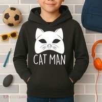 Cat Man Superhero Mask Cat Lover Fan Kids Hoodie thumb 2