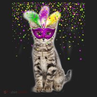 Cat Mardi Gras Mask and Beads Women's Sweatshirt thumb 2