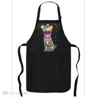 Cat Mardi Gras Mask and Beads Apron thumb 0