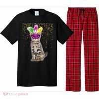 Cat Mardi Gras Mask and Beads Pajama Set thumb 0