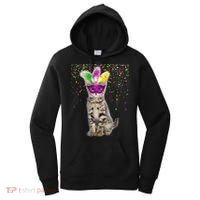 Cat Mardi Gras Mask and Beads Women's Hoodie thumb 0