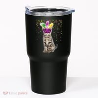Cat Mardi Gras Mask and Beads Tumbler thumb 0
