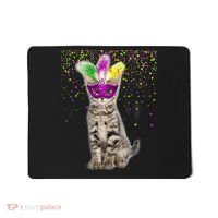 Cat Mardi Gras Mask and Beads Mousepad thumb 0